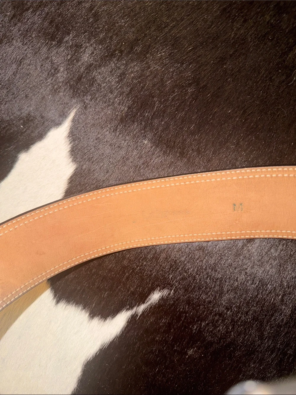 Henry Lehr Vintage Thick Black Leather Belt, size medium